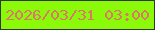 文字の大きさ：1、枠の色：2f3732、背景の色：8bfa09、文字の色：db7668 無料ブログパーツのブログ時計