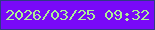 文字の大きさ：4、枠の色：2f3a86、背景の色：7909f8、文字の色：acef96 無料ブログパーツのブログ時計