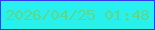 文字の大きさ：4、枠の色：2f3af4、背景の色：27f0ed、文字の色：5dd78a 無料ブログパーツのブログ時計