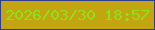 文字の大きさ：1、枠の色：2f3d92、背景の色：c2a511、文字の色：8ce319 無料ブログパーツのブログ時計