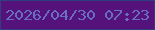 文字の大きさ：4、枠の色：2f3e81、背景の色：54127a、文字の色：6a6dc6 無料ブログパーツのブログ時計