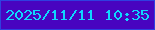 文字の大きさ：5、枠の色：2f3fe0、背景の色：4804c0、文字の色：0fd7fe 無料ブログパーツのブログ時計