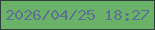 文字の大きさ：2、枠の色：2f403a、背景の色：6ab267、文字の色：5e7094 無料ブログパーツのブログ時計