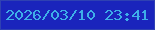 文字の大きさ：4、枠の色：2f41b2、背景の色：1a24bc、文字の色：3eaee8 無料ブログパーツのブログ時計