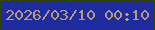 文字の大きさ：4、枠の色：2f4303、背景の色：1e2ca0、文字の色：b69c79 無料ブログパーツのブログ時計