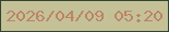 文字の大きさ：2、枠の色：2f4534、背景の色：c5c197、文字の色：bb8467 無料ブログパーツのブログ時計