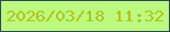 文字の大きさ：1、枠の色：2f455e、背景の色：bbfa7f、文字の色：b2c21b 無料ブログパーツのブログ時計