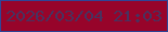 文字の大きさ：1、枠の色：2f4596、背景の色：97042a、文字の色：48325f 無料ブログパーツのブログ時計