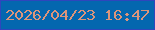 文字の大きさ：4、枠の色：2f46bd、背景の色：0467af、文字の色：db957b 無料ブログパーツのブログ時計