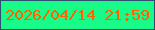文字の大きさ：2、枠の色：2f4d70、背景の色：18fb88、文字の色：fd6201 無料ブログパーツのブログ時計
