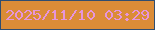 文字の大きさ：1、枠の色：2f4d70、背景の色：db8c37、文字の色：e695db 無料ブログパーツのブログ時計