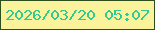 文字の大きさ：4、枠の色：2f4e1d、背景の色：faf39c、文字の色：2fcb92 無料ブログパーツのブログ時計