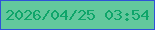 文字の大きさ：3、枠の色：2f52d8、背景の色：63c89d、文字の色：0fa56a 無料ブログパーツのブログ時計