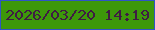 文字の大きさ：2、枠の色：2f54c6、背景の色：3d980a、文字の色：3f1c43 無料ブログパーツのブログ時計