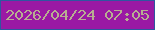 文字の大きさ：2、枠の色：2f56a0、背景の色：9a19a4、文字の色：b8ae91 無料ブログパーツのブログ時計