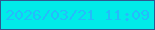 文字の大きさ：3、枠の色：2f588f、背景の色：01ebe9、文字の色：25bbfb 無料ブログパーツのブログ時計