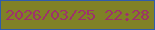 文字の大きさ：5、枠の色：2f5cac、背景の色：808126、文字の色：9e316b 無料ブログパーツのブログ時計