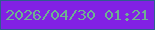 文字の大きさ：5、枠の色：2f5d90、背景の色：8221e4、文字の色：6eb191 無料ブログパーツのブログ時計