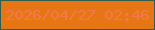 文字の大きさ：2、枠の色：2f5e4e、背景の色：e67613、文字の色：f17a49 無料ブログパーツのブログ時計
