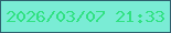 文字の大きさ：2、枠の色：2f606e、背景の色：7aecd5、文字の色：31e182 無料ブログパーツのブログ時計
