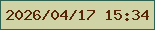 文字の大きさ：2、枠の色：2f6351、背景の色：cfd3a6、文字の色：572607 無料ブログパーツのブログ時計