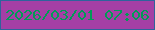 文字の大きさ：1、枠の色：2f639c、背景の色：a53fa5、文字の色：019c56 無料ブログパーツのブログ時計