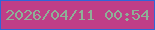 文字の大きさ：2、枠の色：2f66d8、背景の色：bf3e87、文字の色：8eb097 無料ブログパーツのブログ時計
