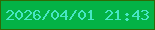 文字の大きさ：2、枠の色：2f6906、背景の色：03b246、文字の色：47e6c4 無料ブログパーツのブログ時計