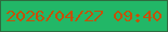 文字の大きさ：2、枠の色：2f6a3f、背景の色：22b767、文字の色：c45108 無料ブログパーツのブログ時計