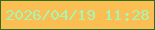 文字の大きさ：5、枠の色：2f6d1e、背景の色：fabe53、文字の色：a5f6b4 無料ブログパーツのブログ時計