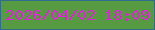 文字の大きさ：3、枠の色：2f6d8a、背景の色：569b42、文字の色：e420da 無料ブログパーツのブログ時計