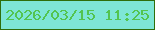 文字の大きさ：4、枠の色：2f6e0b、背景の色：7ee6d6、文字の色：53c44f 無料ブログパーツのブログ時計