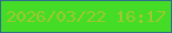文字の大きさ：3、枠の色：2f6f8b、背景の色：44dc26、文字の色：9fc730 無料ブログパーツのブログ時計
