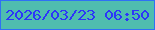 文字の大きさ：2、枠の色：2f70f5、背景の色：4fbdaf、文字の色：2c35f9 無料ブログパーツのブログ時計