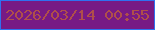 文字の大きさ：2、枠の色：2f71ef、背景の色：771a84、文字の色：af4f4a 無料ブログパーツのブログ時計