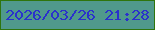 文字の大きさ：5、枠の色：2f750d、背景の色：50998c、文字の色：2a31cc 無料ブログパーツのブログ時計