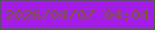 文字の大きさ：1、枠の色：2f760f、背景の色：a41de6、文字の色：766028 無料ブログパーツのブログ時計
