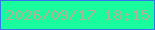 文字の大きさ：5、枠の色：2f78ee、背景の色：19fc9e、文字の色：adb296 無料ブログパーツのブログ時計