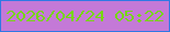 文字の大きさ：3、枠の色：2f79e4、背景の色：c479d7、文字の色：77d610 無料ブログパーツのブログ時計