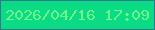 文字の大きさ：5、枠の色：2f7a8d、背景の色：0cdb85、文字の色：6ff58b 無料ブログパーツのブログ時計