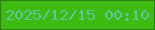 文字の大きさ：4、枠の色：2f7c13、背景の色：3ebb11、文字の色：5cc89e 無料ブログパーツのブログ時計
