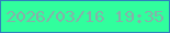 文字の大きさ：5、枠の色：2f80bd、背景の色：31fe9d、文字の色：88afaa 無料ブログパーツのブログ時計