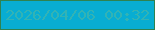 文字の大きさ：1、枠の色：2f8250、背景の色：08add2、文字の色：32b3b5 無料ブログパーツのブログ時計