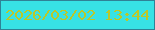 文字の大きさ：1、枠の色：2f8296、背景の色：37e2e5、文字の色：bbc828 無料ブログパーツのブログ時計