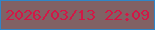 文字の大きさ：2、枠の色：2f85c7、背景の色：816164、文字の色：d21746 無料ブログパーツのブログ時計