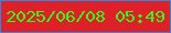 文字の大きさ：4、枠の色：2f87e1、背景の色：de2129、文字の色：36f716 無料ブログパーツのブログ時計