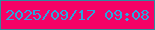 文字の大きさ：5、枠の色：2f8b9e、背景の色：f50166、文字の色：29a5de 無料ブログパーツのブログ時計