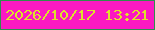 文字の大きさ：1、枠の色：2f8d4d、背景の色：fb19c2、文字の色：dde42a 無料ブログパーツのブログ時計