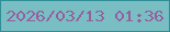 文字の大きさ：1、枠の色：2f8d95、背景の色：79bec3、文字の色：955f9d 無料ブログパーツのブログ時計