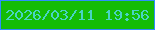 文字の大きさ：4、枠の色：2f8dfd、背景の色：14bc06、文字の色：48d4c4 無料ブログパーツのブログ時計